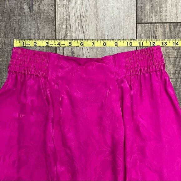 Adrianna Papell Fuchsia Pink Silk Skirt With Floral Design Size 8 - Picture 3 of 10